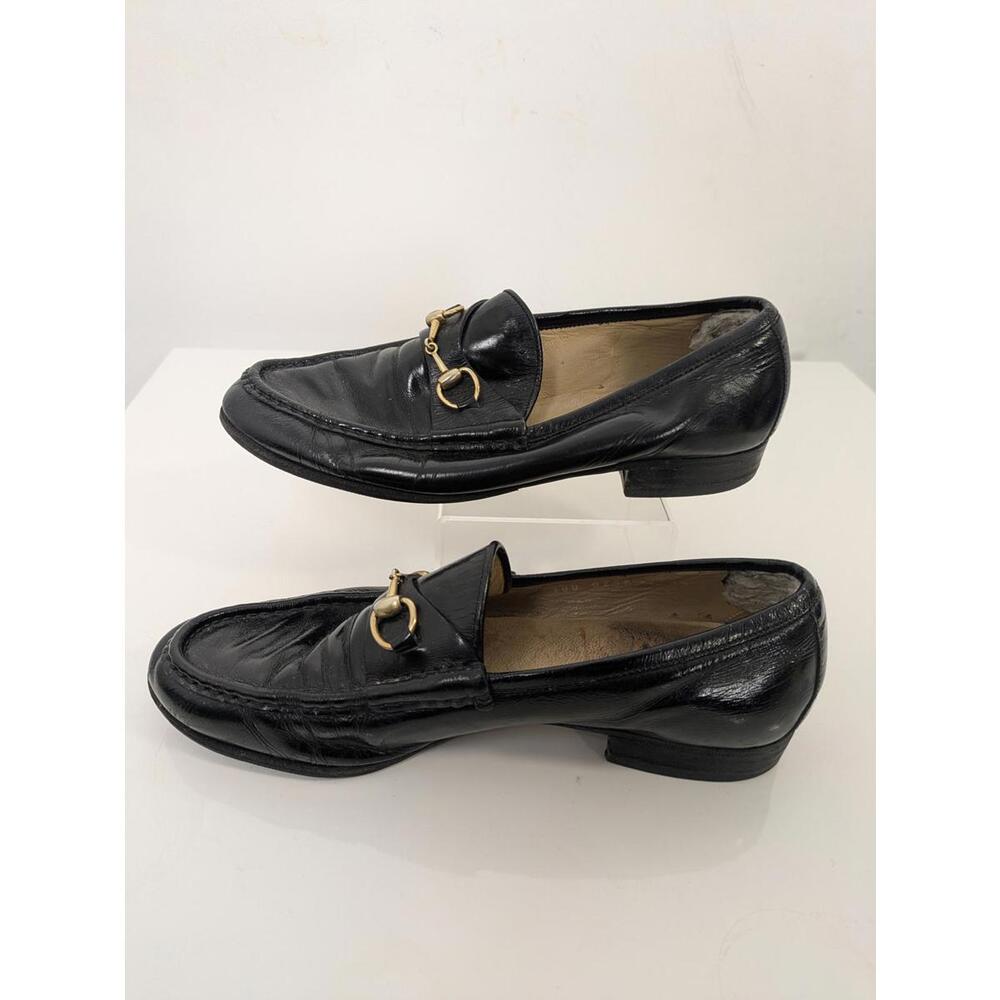 Gucci Black Leather Horsebit Loafers Size 38 Quiet Luxury